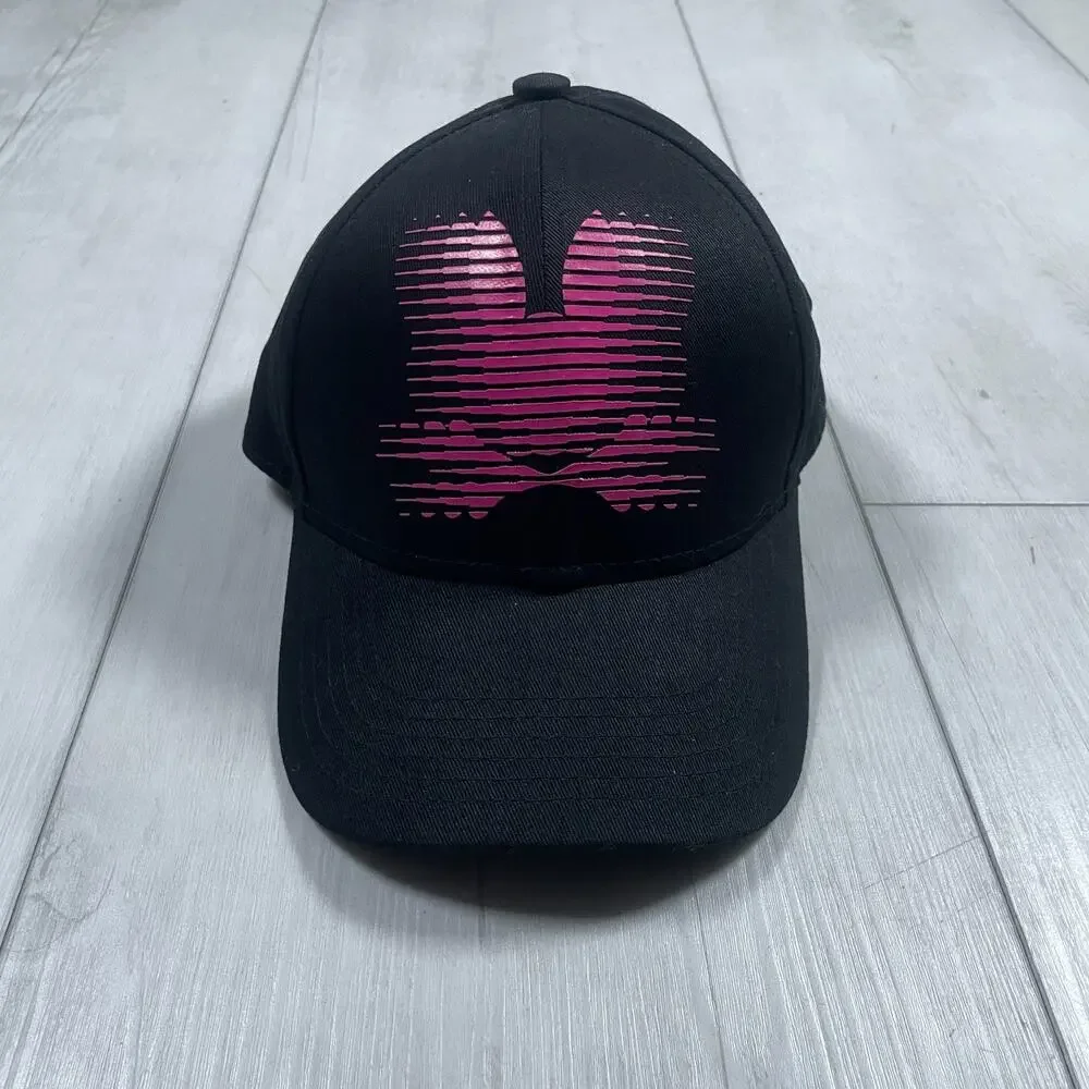 Psycho Bunny Men's Cotton Screen Printed Logo Baseball Adjustable Strap Hat/Cap